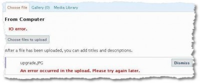 wordpress 2.5 image upload error