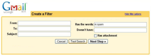 Create Filter Create Filter