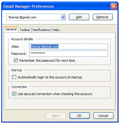 Gmail Manager Préférences Gmail Manager Preferences