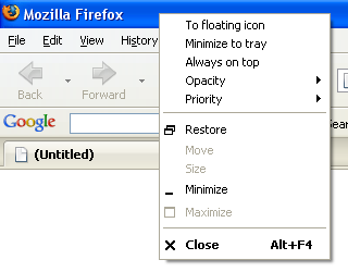 Minimize Windows To Floating Icon