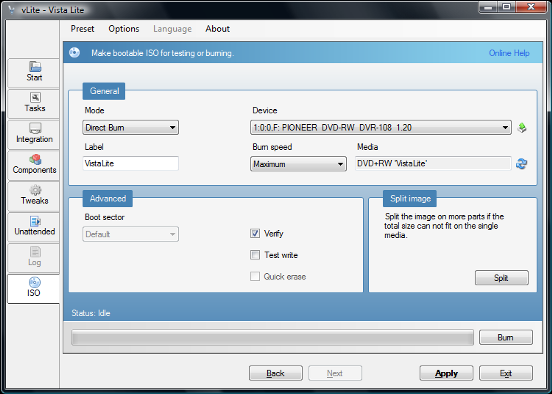 vlite Vista ISO DVD Burn vlite Vista ISO DVD Burn