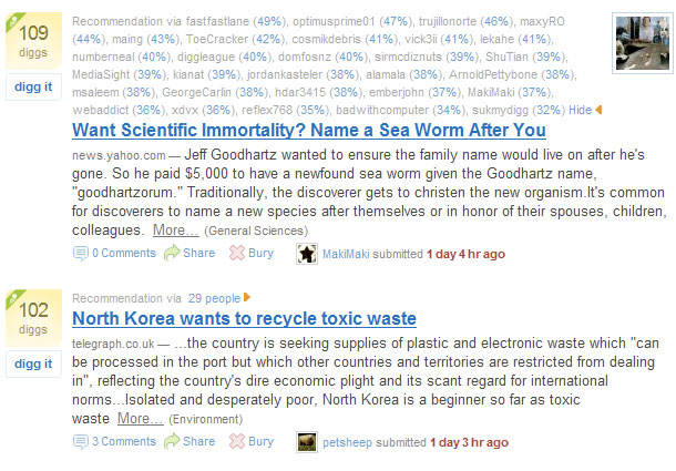 Digg Recommendation Engine Digg Recommendation Engine