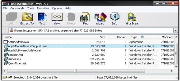 iTunes 7.7 installer