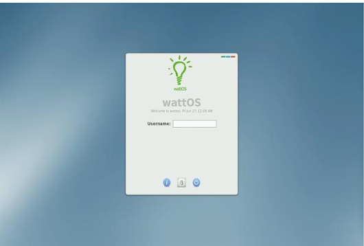 wattOS Login Screen wattOS Login Screen