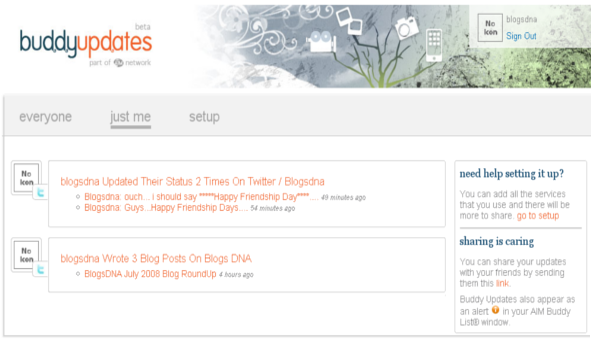 AOL buddyupdates justme page AOL buddyupdates justme page