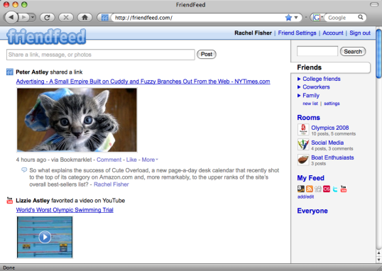 friendfeed beta screenshot friendfeed beta screenshot