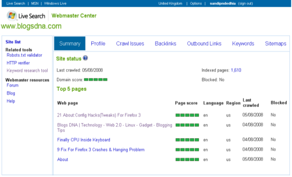 Live Search Webmaster Center Live Search Webmaster Center