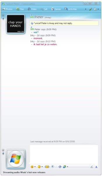 Windows Live Wave 3 Messenger 9 Milestone 1