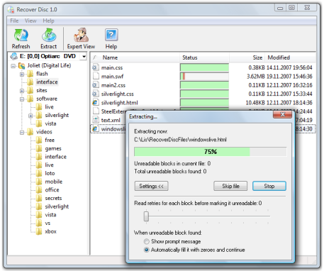 Récupérer Disc 1.0 Recover Disc 1.0