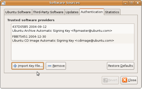 Ubuntu importation clés Ubuntu import Key