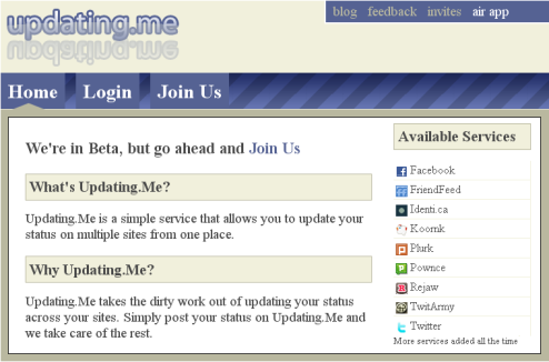 la actualización de mí updating me