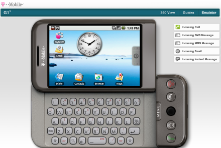 G1 Phone Home Screen G1 Phone Home Screen