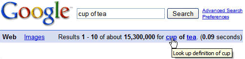 Google Word Definitions