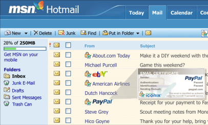 Hotmail with iconix eMail