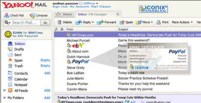 Yahoo mail with Iconix