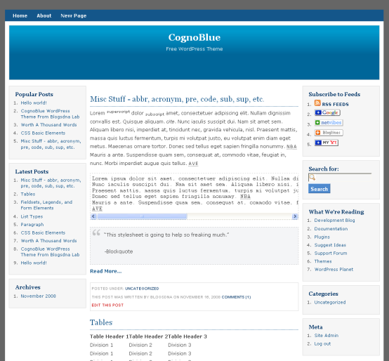 CognoBlue 1.0 WordPress Theme CognoBlue 1.0 WordPress Theme