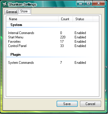 Shuriken Settings