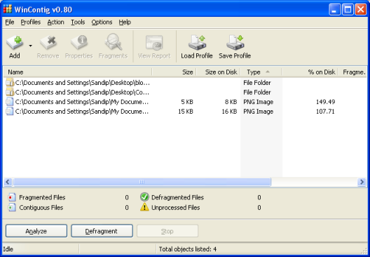 WinContig Portable Defragmentation Tool WinContig Portable Defragmentation Tool