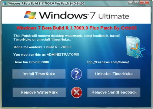 Installing Windows 7. Install TimerNuke