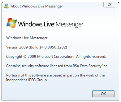 Windows Live Messenger 9 Build 14.0.8050.1202