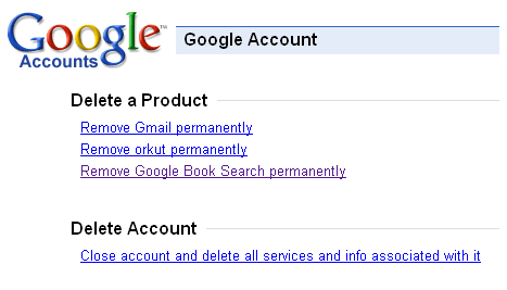 Delete Google Accounts