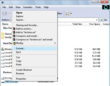 Format USB Drive