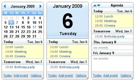 photo calendar. Screenshots of Google Calendar