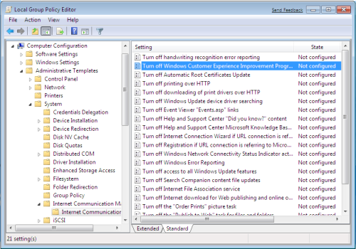 gpedit.msc Disable Windows Customer Experience Improvement Programe gpedit.msc Disable Windows Customer Experience Improvement Programe