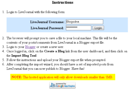 LiveJournal to Blogger
