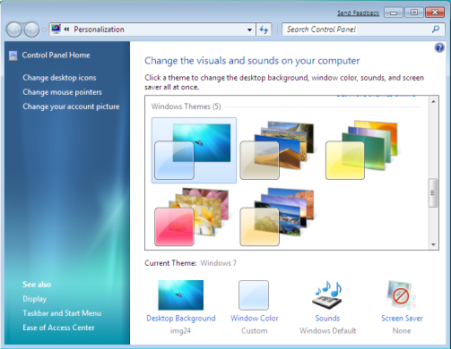 Windows 7 Personalization