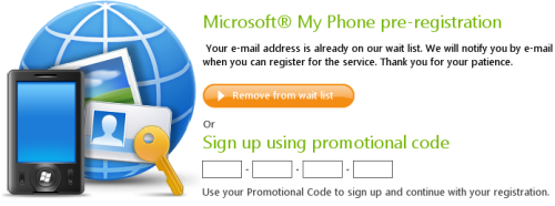 Microsoft My Phone Service Registration Page Microsoft My Phone Service Registration Page