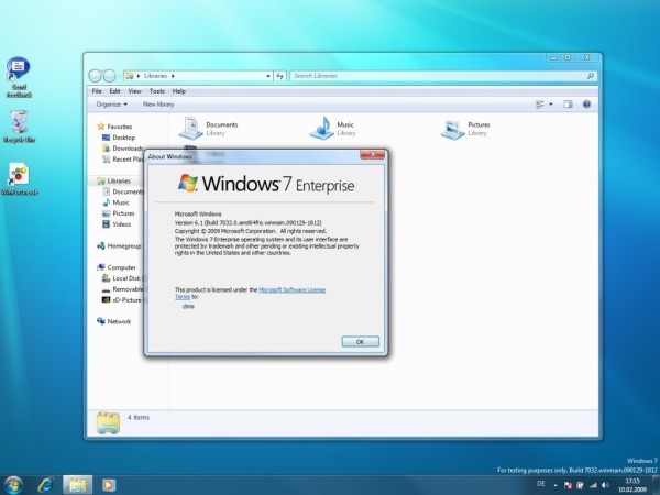 Windows 7 build 7032 Windows 7 build 7032
