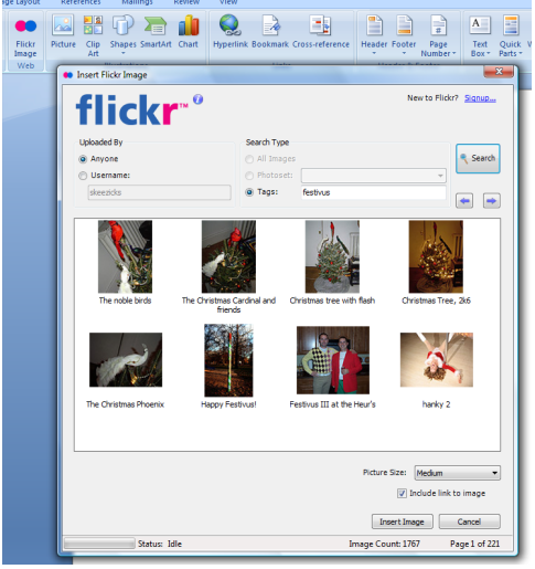 Flickr4Word Add-on per Office Word 2007 Flickr4Word Add-on for Office 2007 Word