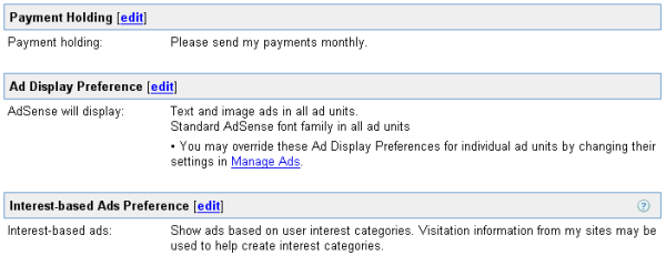 Sur la base des annonces d'intérêt de préférence Interest Based Ads Preference