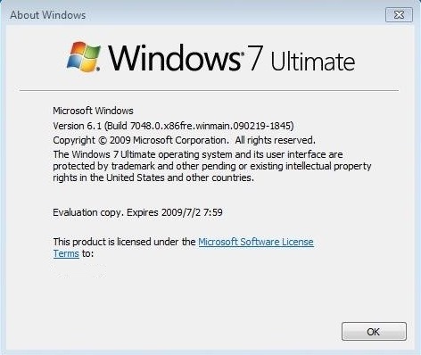 Screenshot Windows 7. screenshot of Windows 7