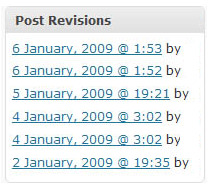 WordPress 2. 7 Post Révisions WordPress 2. 7 Post Revisions