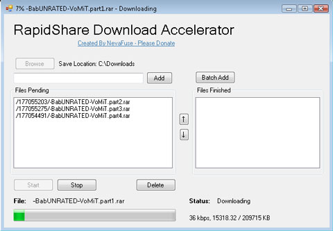 Rapidshare Download Accelerator