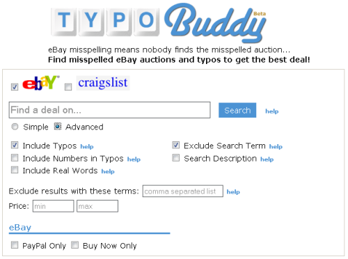 TypoBuddy Search Misspelled Ebay Auctions