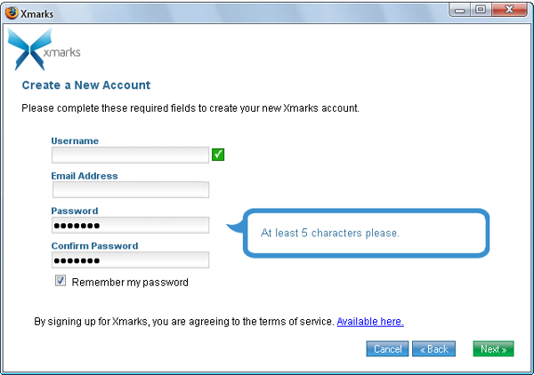 Screenshots of Xmarks Browser