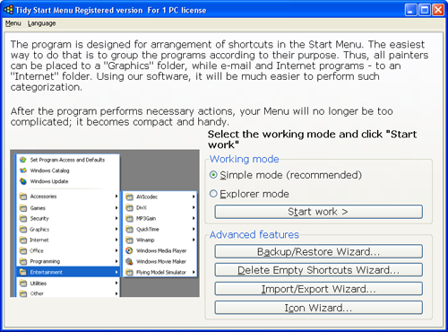 Tidy Start Menu Tidy Start Menu