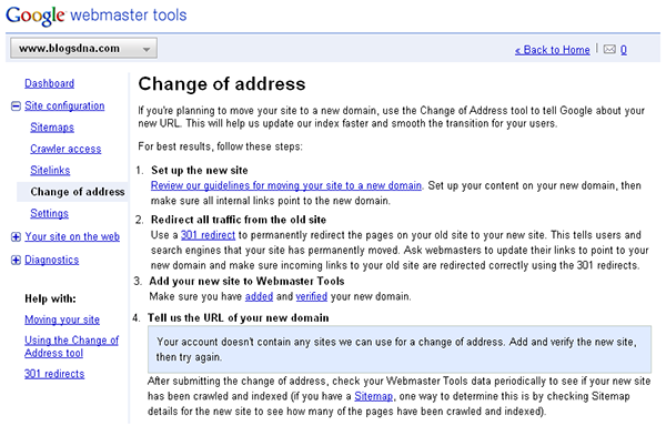 Google Webmaster Perubahan Alamat Instruksi Google Webmasters Change of Address Instruction