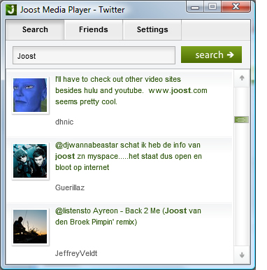 Joost kericau App Joost Twitter App