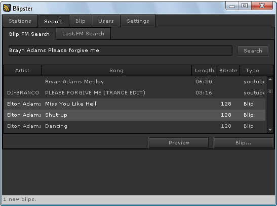 Blipster Desktop Client for Blip.fm
