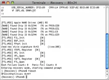 iRecovery Last Command fsboot
