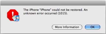 iTunes Error Code 1015