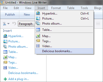 Bookmarks2livewriter Delicious Bookmarks
