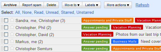 Gmail Inbox with Labels Gmail Inbox with Labels