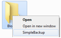 Backup Option in Context Menu Backup Option in Context Menu