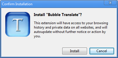 Install Bubble Translation Chrome Extension