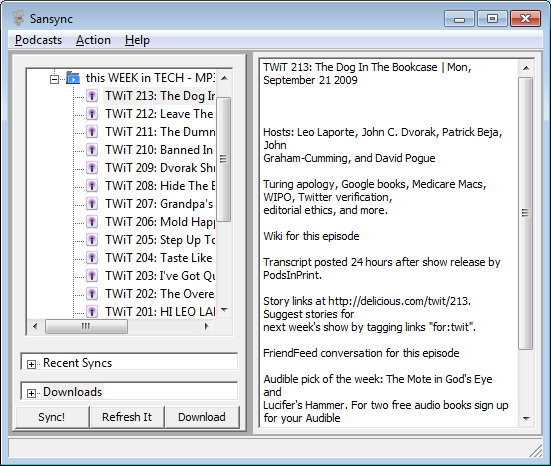 Sansync Podcast Downloader